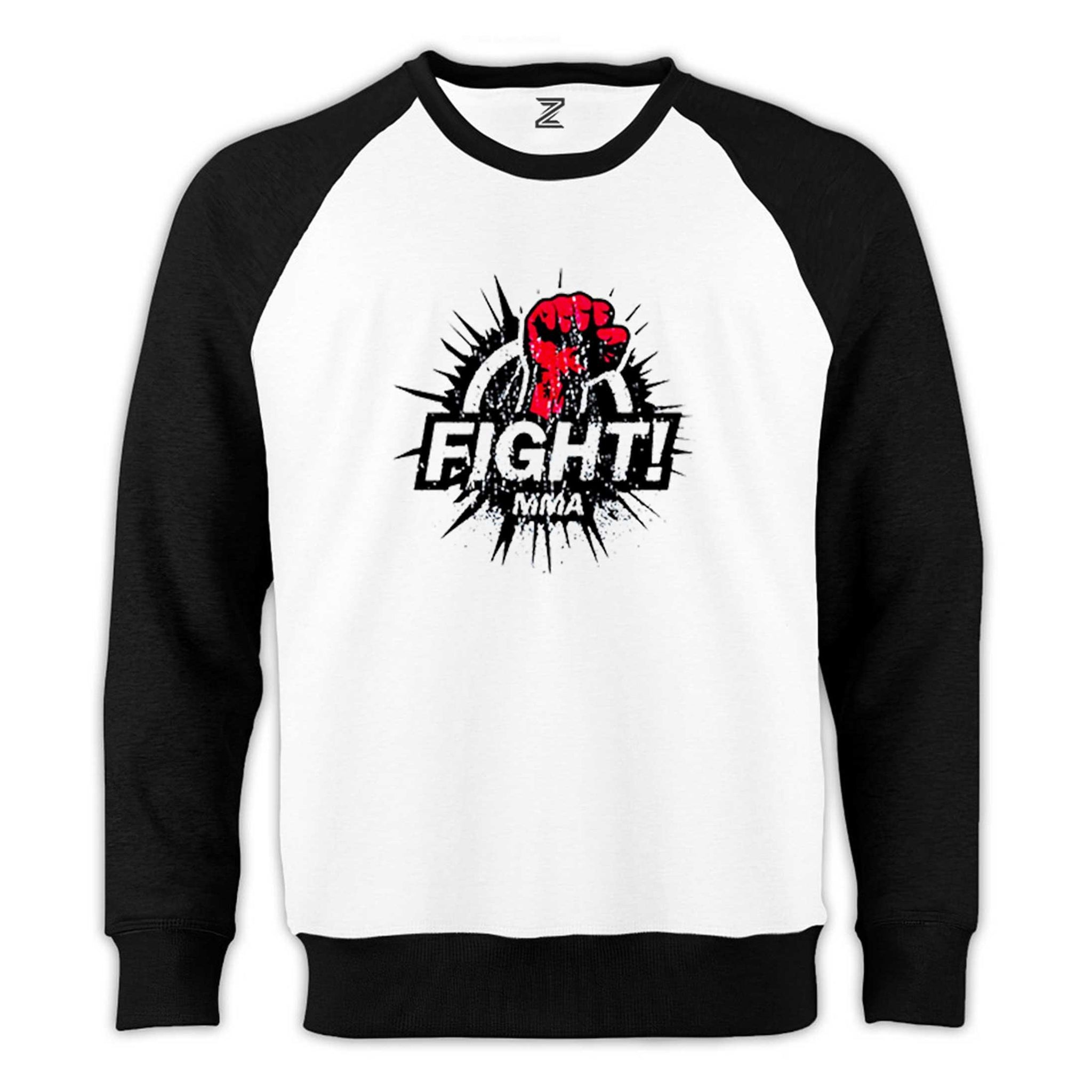 Boxing Fight MMA Reglan Kol Beyaz Sweatshirt - Zepplingiyim