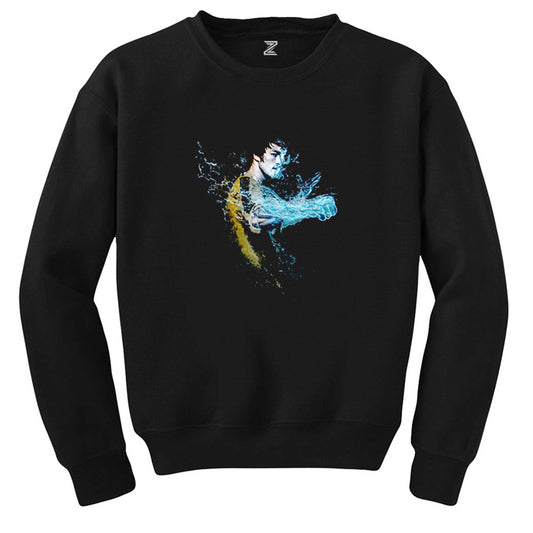 Bruce Lee Splash The Water Siyah Sweatshirt - Zepplingiyim