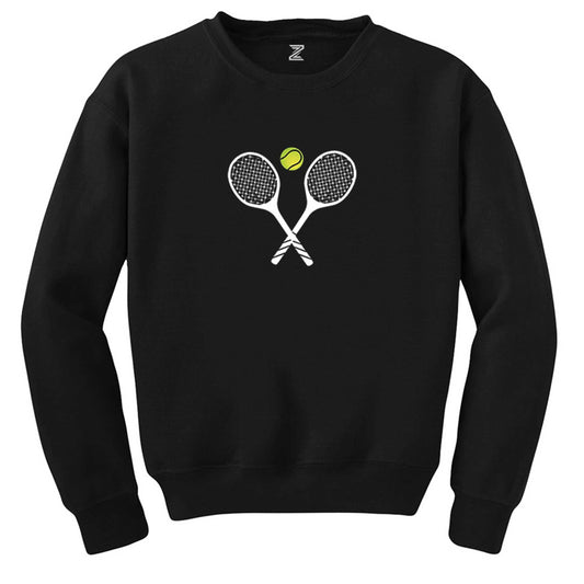Tennis Rackets Siyah Sweatshirt - Zepplingiyim