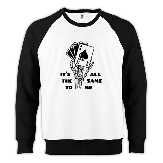 Motörhead Ace of Spades Skull Reglan Kol Beyaz Sweatshirt - Zepplingiyim