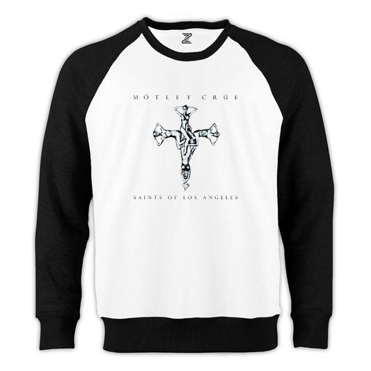 Mötley Crüe Saints Of Los Angeles Reglan Kol Beyaz Sweatshirt - Zepplingiyim