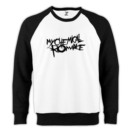 My Chemical Romance Logo Symbol Reglan Kol Beyaz Sweatshirt - Zepplingiyim