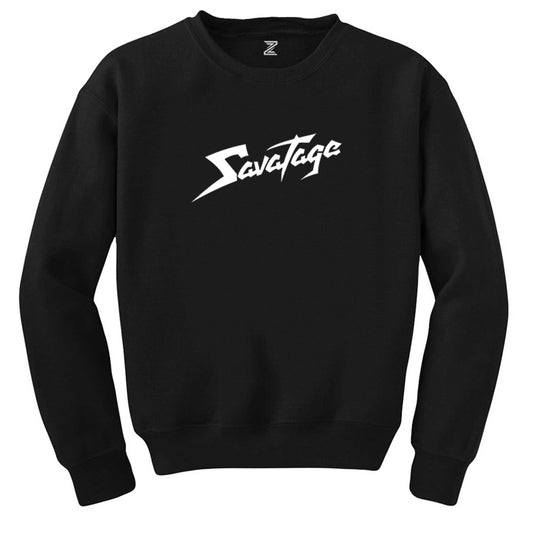 Savatage Logo Yazı Siyah Sweatshirt - Zepplingiyim
