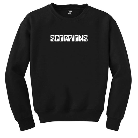 Scorpions Logo Yazı Siyah Sweatshirt - Zepplingiyim
