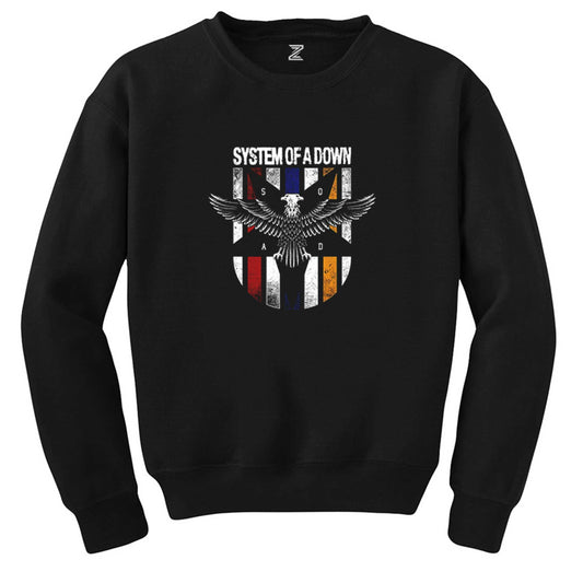 System of a Down Eagle Colors Siyah Sweatshirt - Zepplingiyim