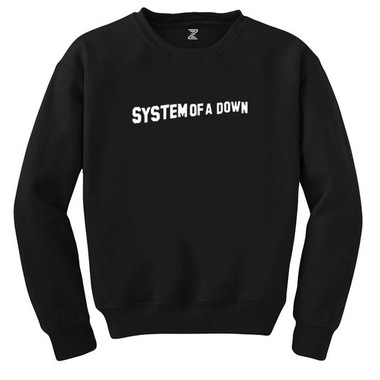 System of a Down Yazı Siyah Sweatshirt - Zepplingiyim