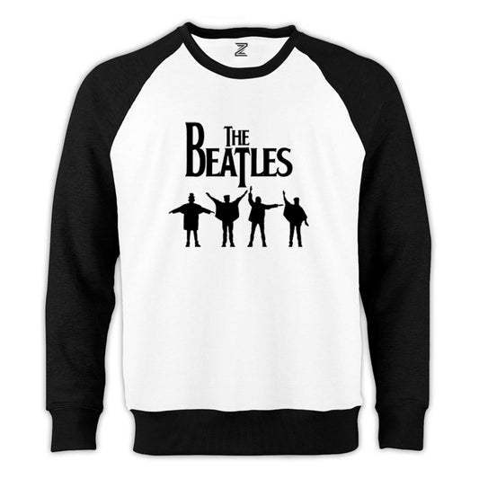 The Beatles Help! Reglan Kol Beyaz Sweatshirt - Zepplingiyim