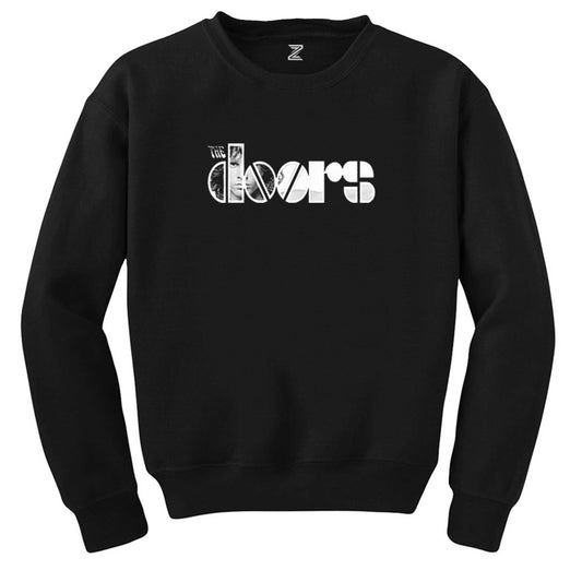 The Doors Logo Siyah Sweatshirt - Zepplingiyim