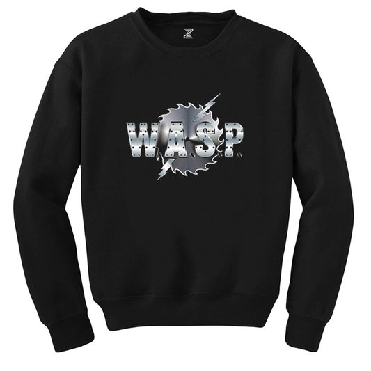 WASP Logo Siyah Sweatshirt - Zepplingiyim