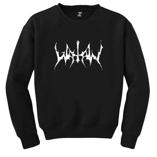 Watain Logo Yazı Siyah Sweatshirt - Zepplingiyim