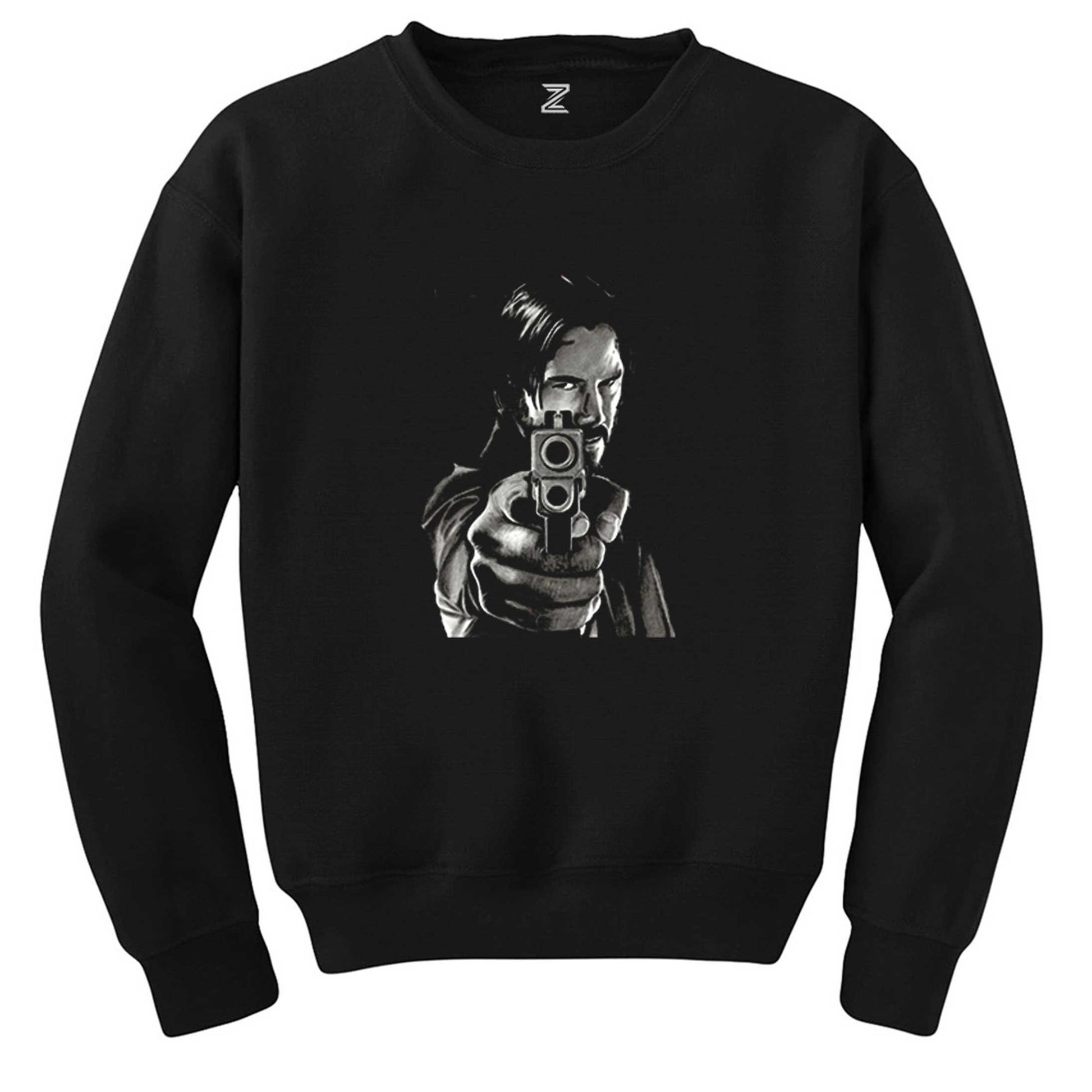 John Wick 4 Guns Siyah Sweatshirt - Zepplingiyim