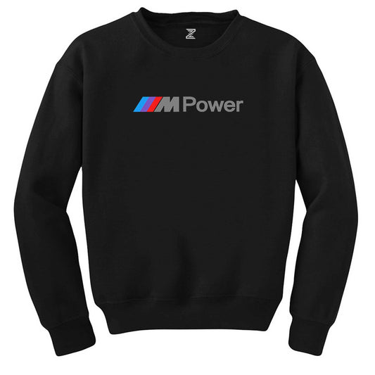 BMW M Power Text Siyah Sweatshirt - Zepplingiyim