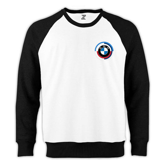 BMW New Logo 2023 Reglan Kol Beyaz Sweatshirt - Zepplingiyim