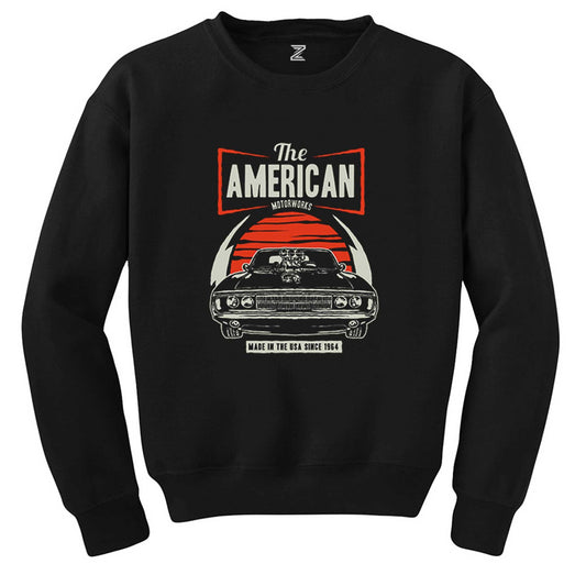 Amerikan Muscle Car Siyah Sweatshirt - Zepplingiyim