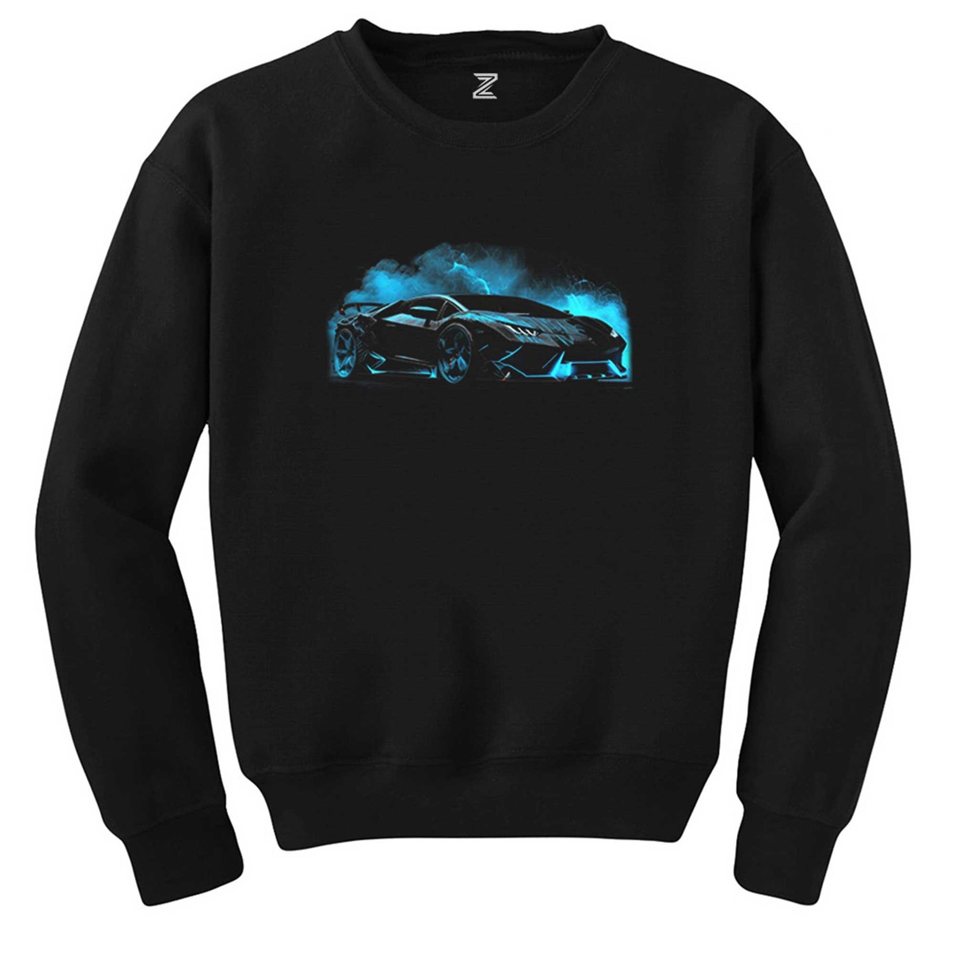 Lamborghini Black Neon Siyah Sweatshirt - Zepplingiyim