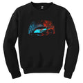 Lamborghini Blue Red Neon Siyah Sweatshirt - Zepplingiyim