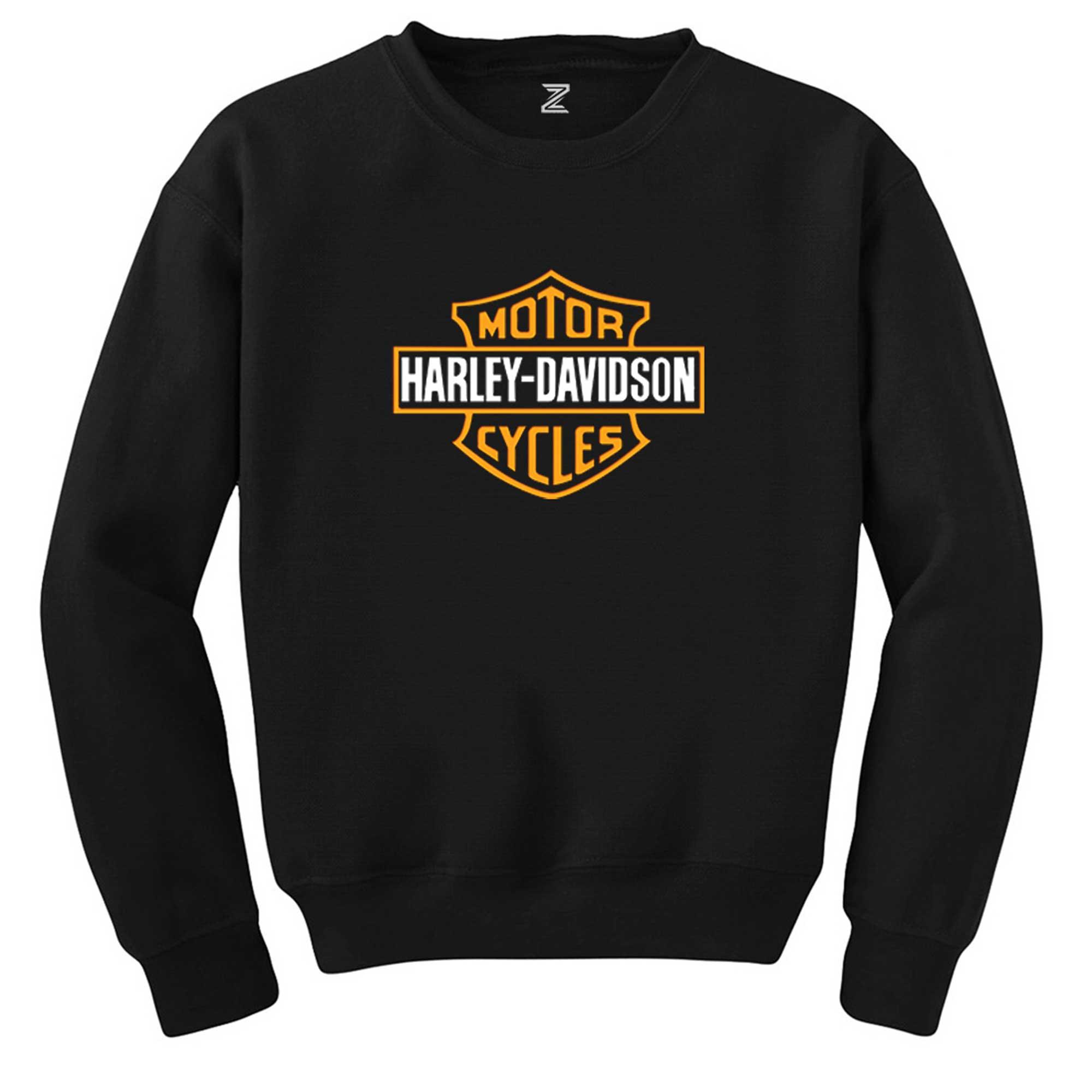 Harley Davidson Cycles Logo Siyah Sweatshirt - Zepplingiyim