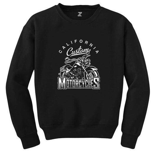 California Custom Motorcycles Siyah Sweatshirt - Zepplingiyim