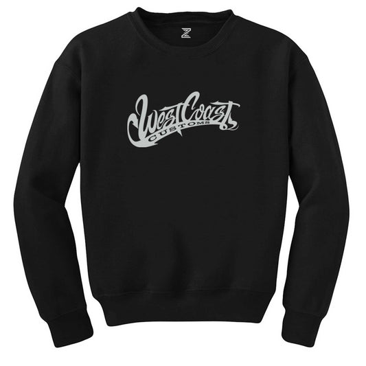 West Coast Customs Text Siyah Sweatshirt - Zepplingiyim