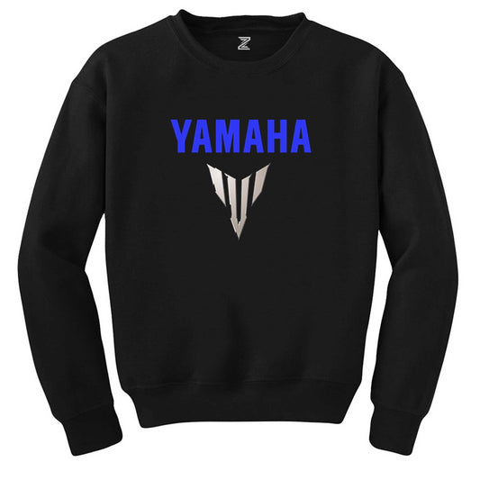 Yamaha MT07 Logo Blue Siyah Sweatshirt - Zepplingiyim