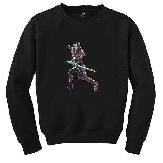 Galaksinin Koruyucuları Gamora Siyah Sweatshirt - Zepplingiyim