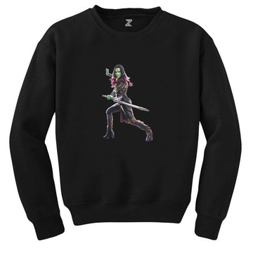Galaksinin Koruyucuları Gamora Siyah Sweatshirt - Zepplingiyim