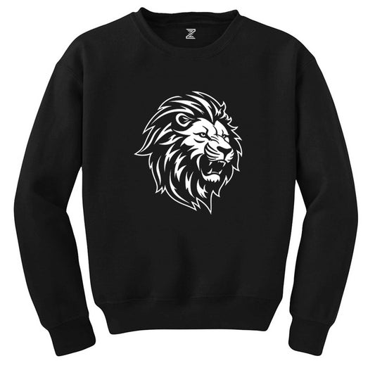 Black and White Lion Siyah Sweatshirt - Zepplingiyim