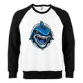 Blue Shark Reglan Kol Beyaz Sweatshirt - Zepplingiyim