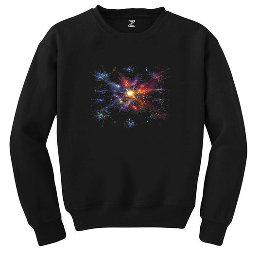 Cosmos Siyah Sweatshirt - Zepplingiyim