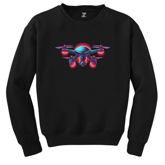 Drone Color Siyah Sweatshirt - Zepplingiyim
