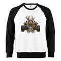 Skull Car Reglan Kol Beyaz Sweatshirt - Zepplingiyim
