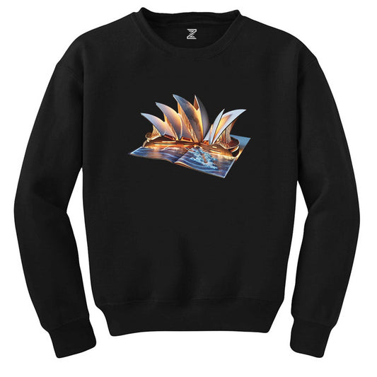 Sydney View Book Siyah Sweatshirt - Zepplingiyim