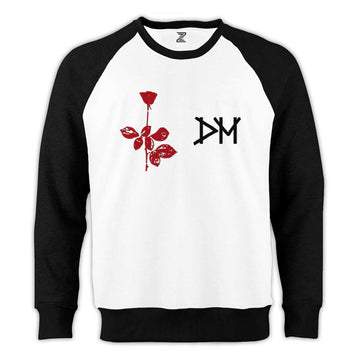 Depeche Mode Rose Reglan Kol Beyaz Sweatshirt