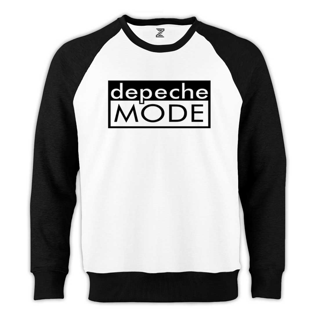 Depeche Mode Text Reglan Kol Beyaz Sweatshirt