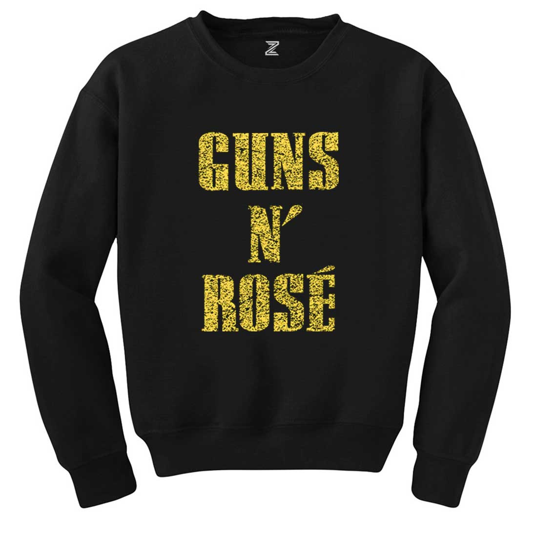 Guns N Rose Text Yellow Siyah Sweatshirt