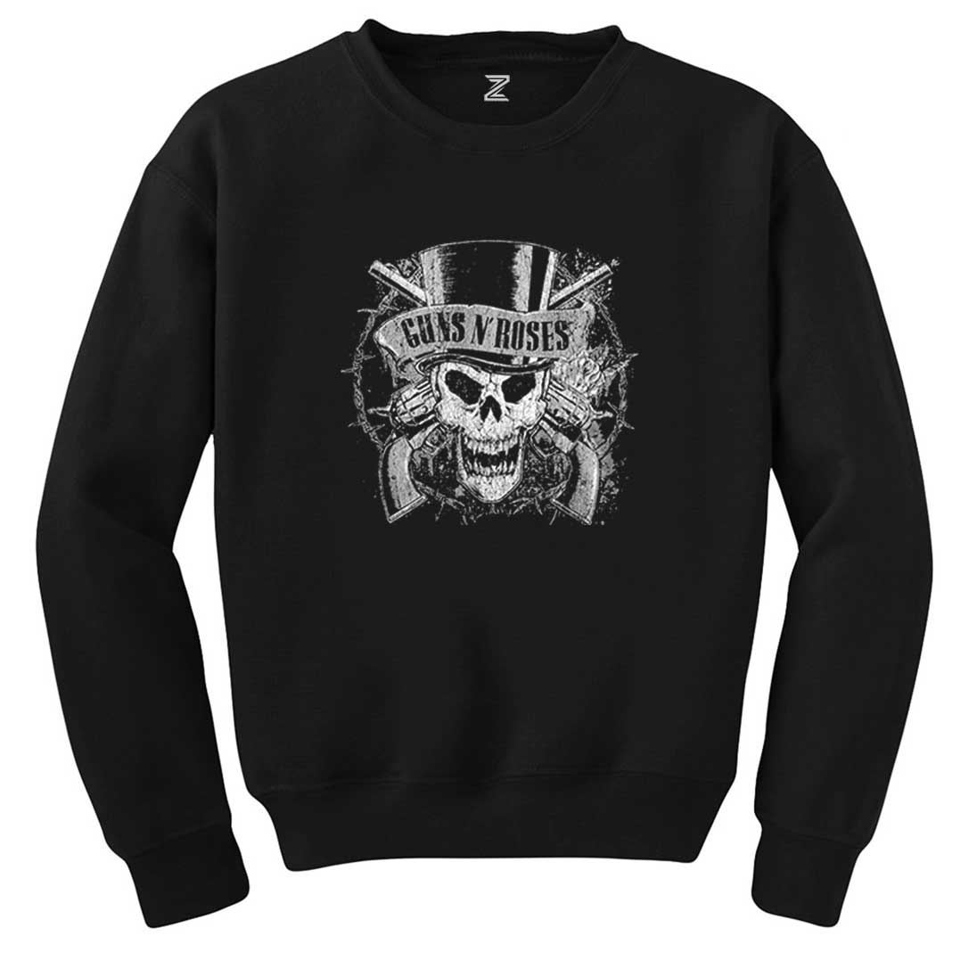 Guns N Roses Vintage Dameged Siyah Sweatshirt