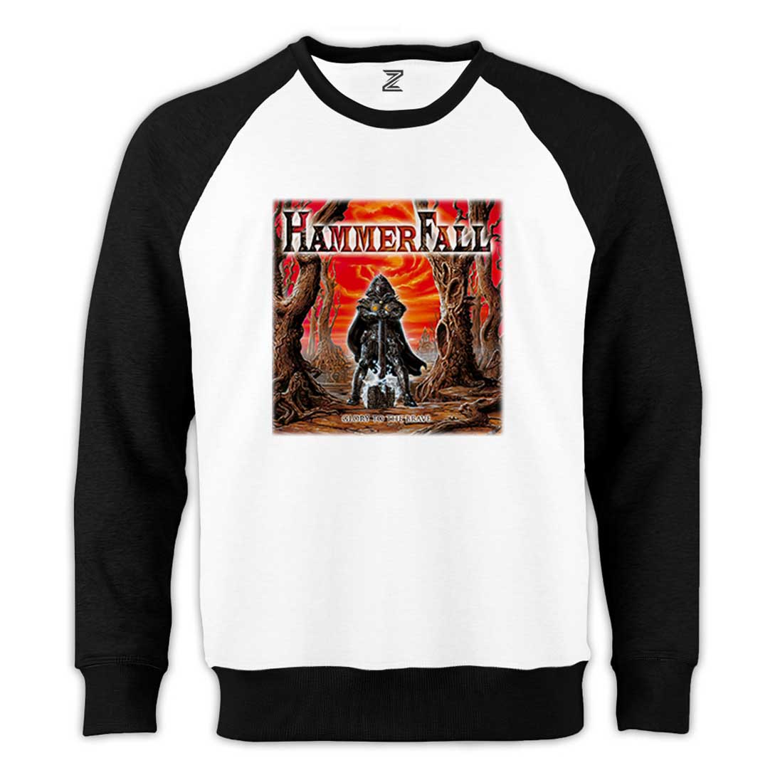 Hammerfall Glory To The Brave Reglan Kol Beyaz Sweatshirt