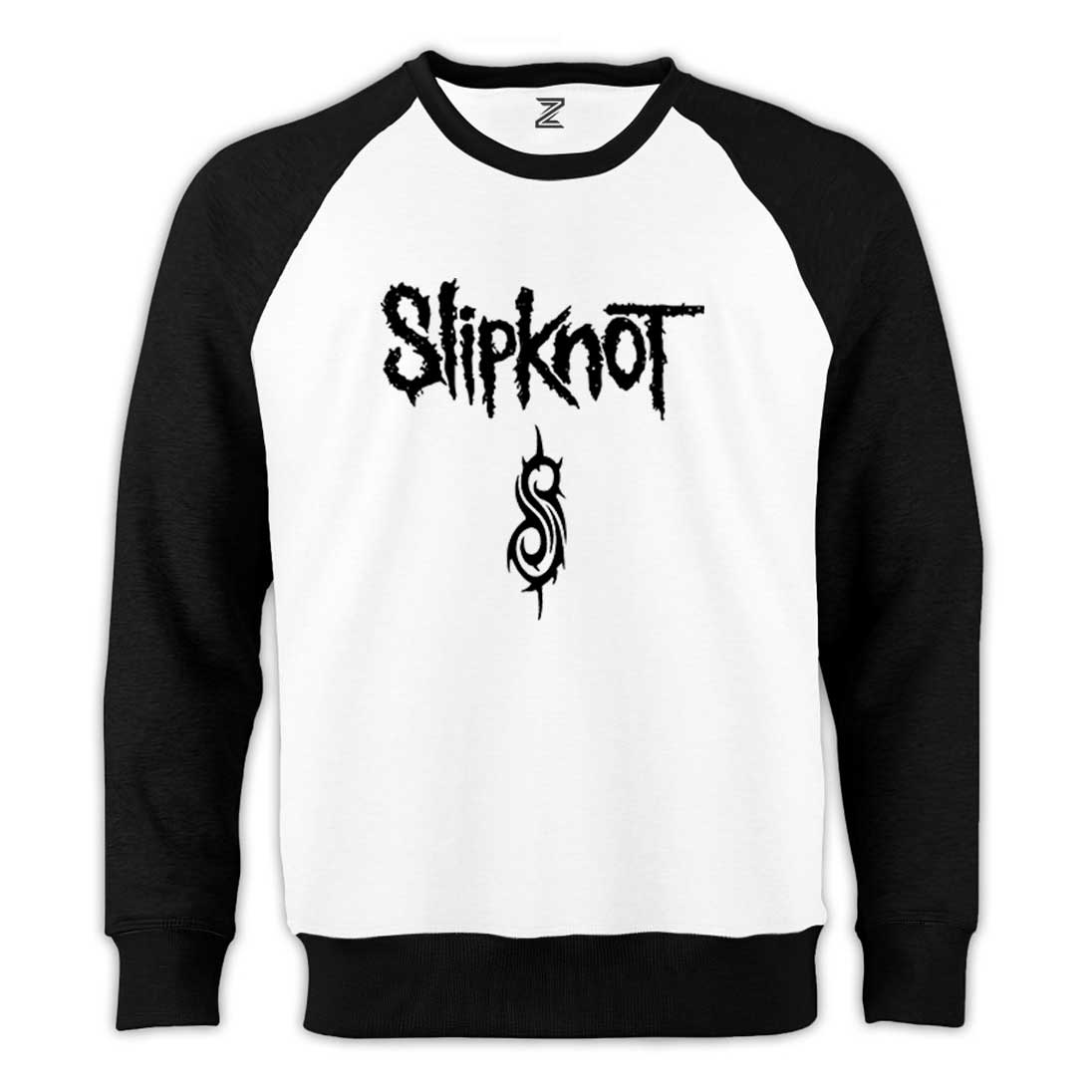 Slipknot Logo Text Reglan Kol Beyaz Sweatshirt