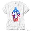 Captain America Artwork Boy Beyaz Tişört - Zepplingiyim