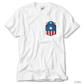 Captain America Pocket Beyaz Tişört - Zepplingiyim