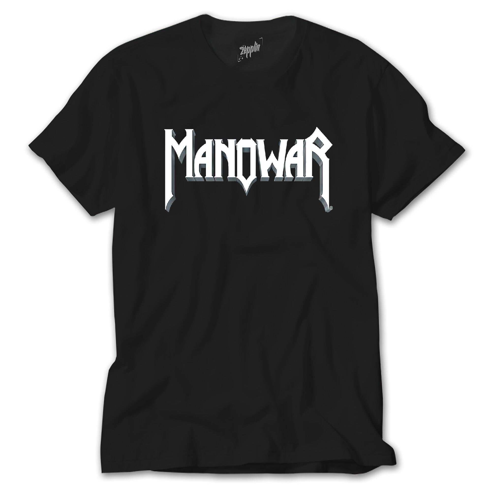 İndirimli Manowar Logo Classic 2 Siyah Tişört
