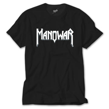 İndirimli Manowar Logo Classic 2 Siyah Tişört