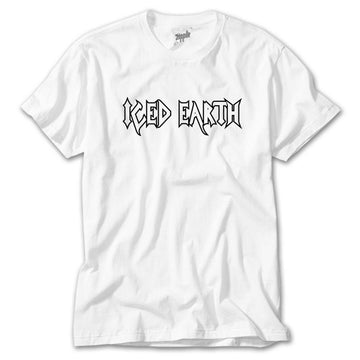 İndirimli Iced Earth Logo 2 Beyaz T-Shirt